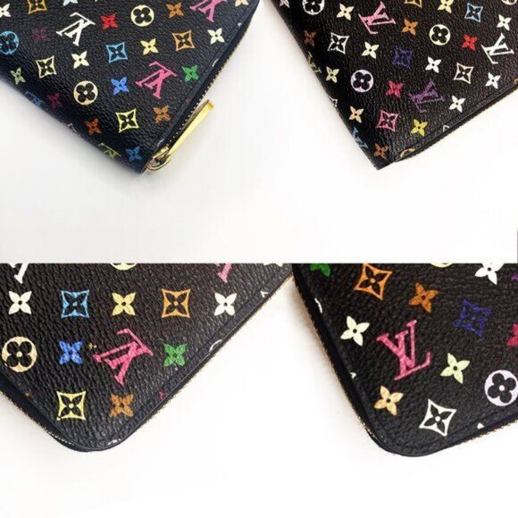 Authentic Louis Vuitton Monogram Multicolor Zippy Wallet Black Pink - Picture 6 of 10